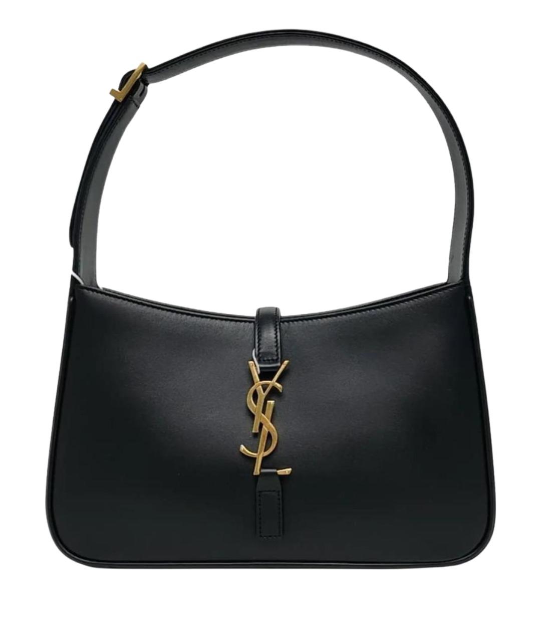 SAINT LAURENT Черная кожаная сумка с короткими ручками, фото 1