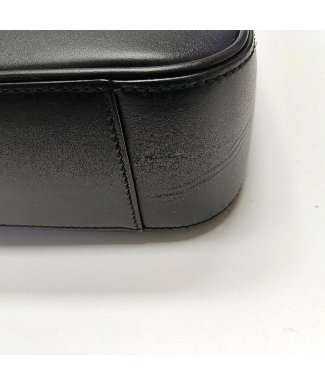 SAINT LAURENT Черная кожаная сумка с короткими ручками, фото 7