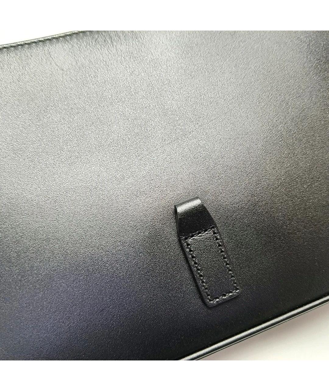 SAINT LAURENT Черная кожаная сумка с короткими ручками, фото 6