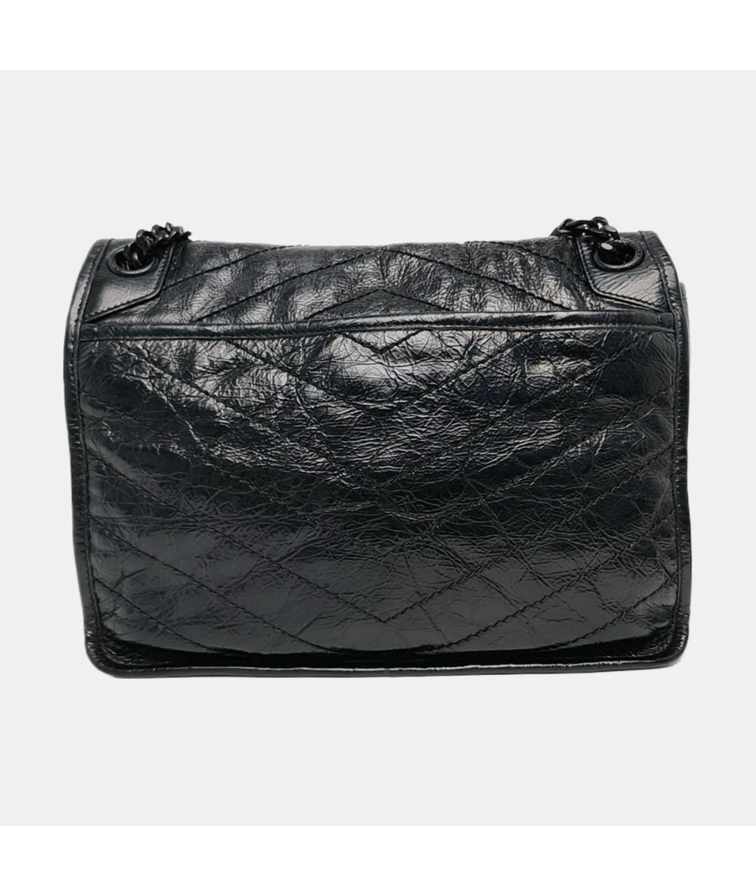 SAINT LAURENT Черная кожаная сумка через плечо, фото 4