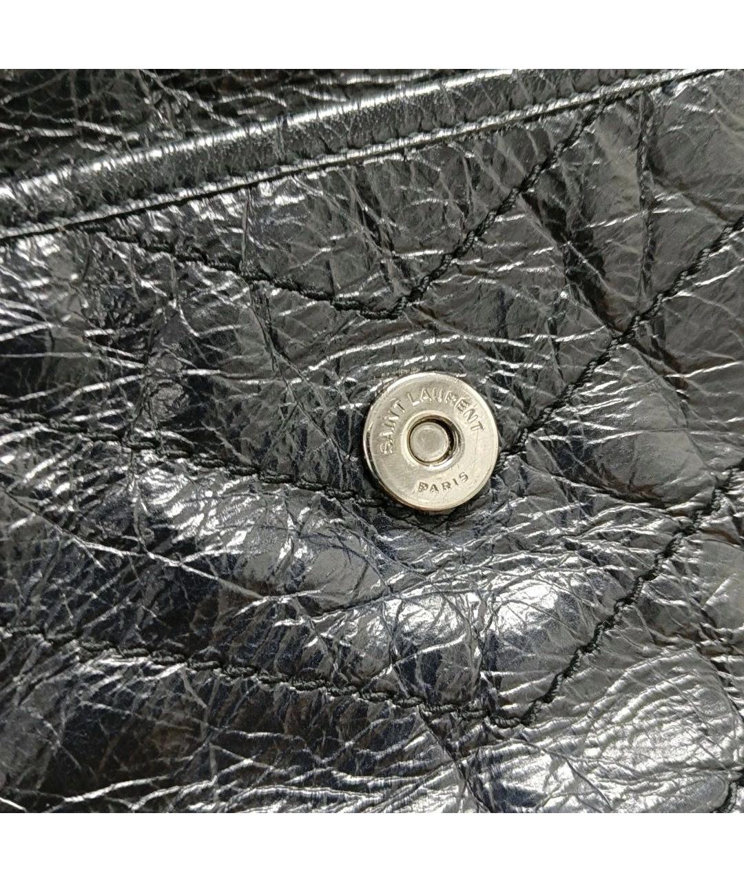 SAINT LAURENT Черная кожаная сумка через плечо, фото 7