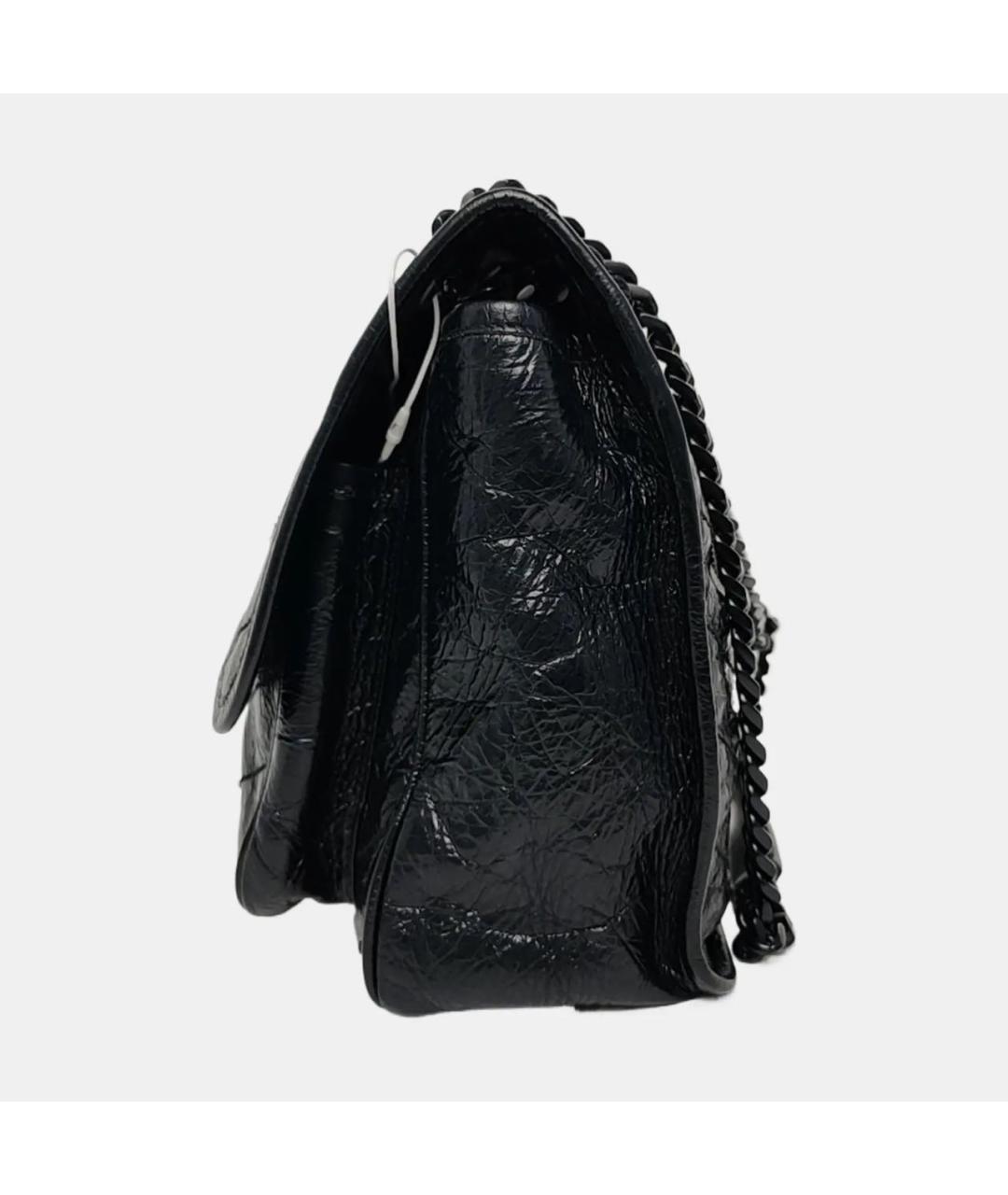 SAINT LAURENT Черная кожаная сумка через плечо, фото 2