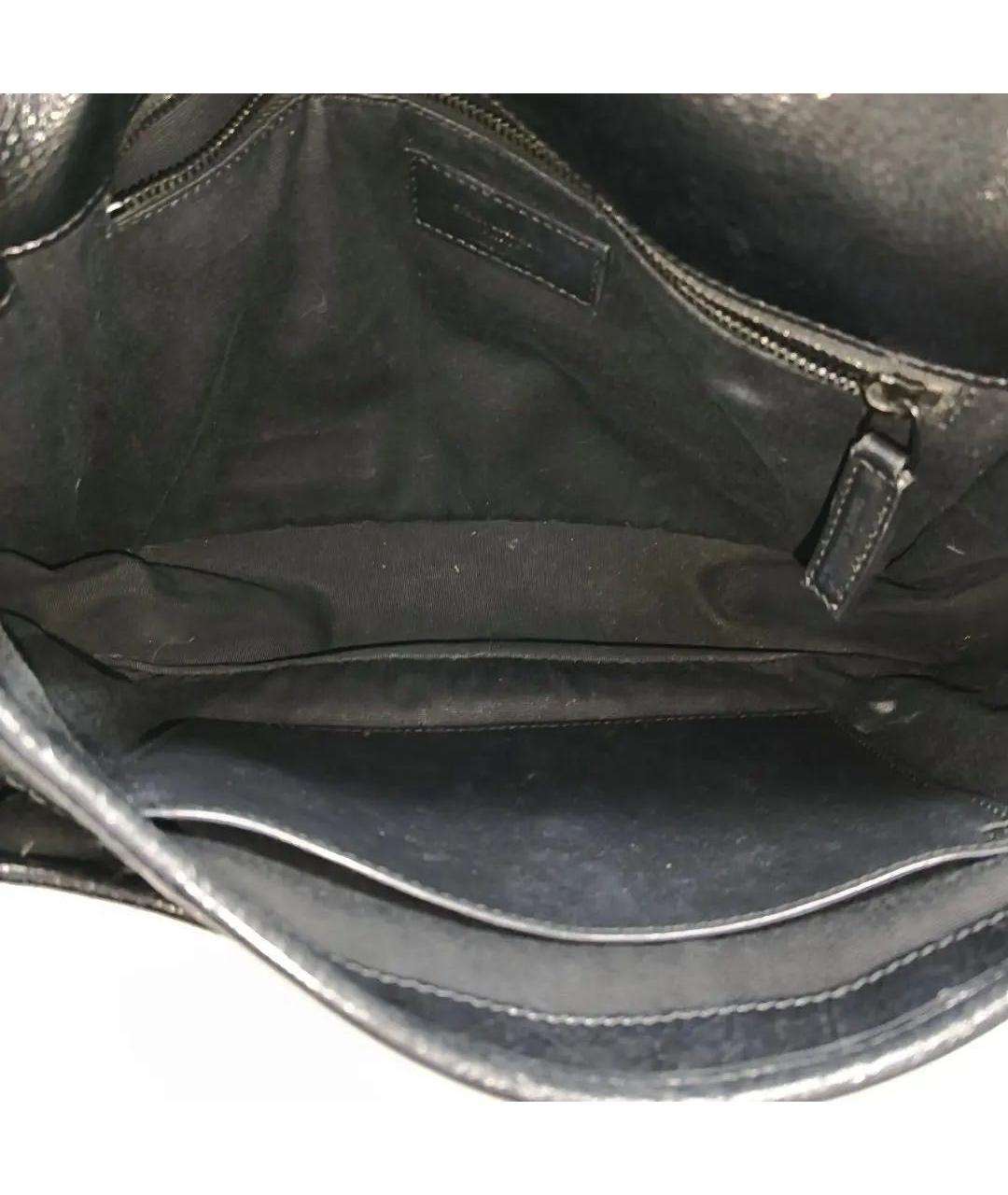 SAINT LAURENT Черная кожаная сумка через плечо, фото 5