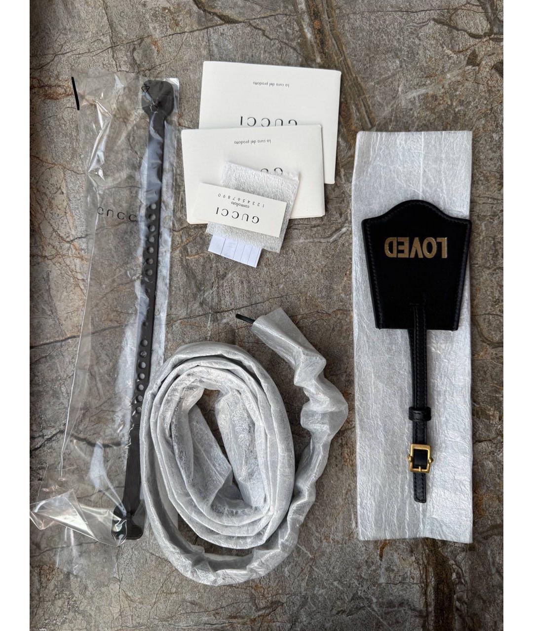 GUCCI Черная кожаная сумка через плечо, фото 6