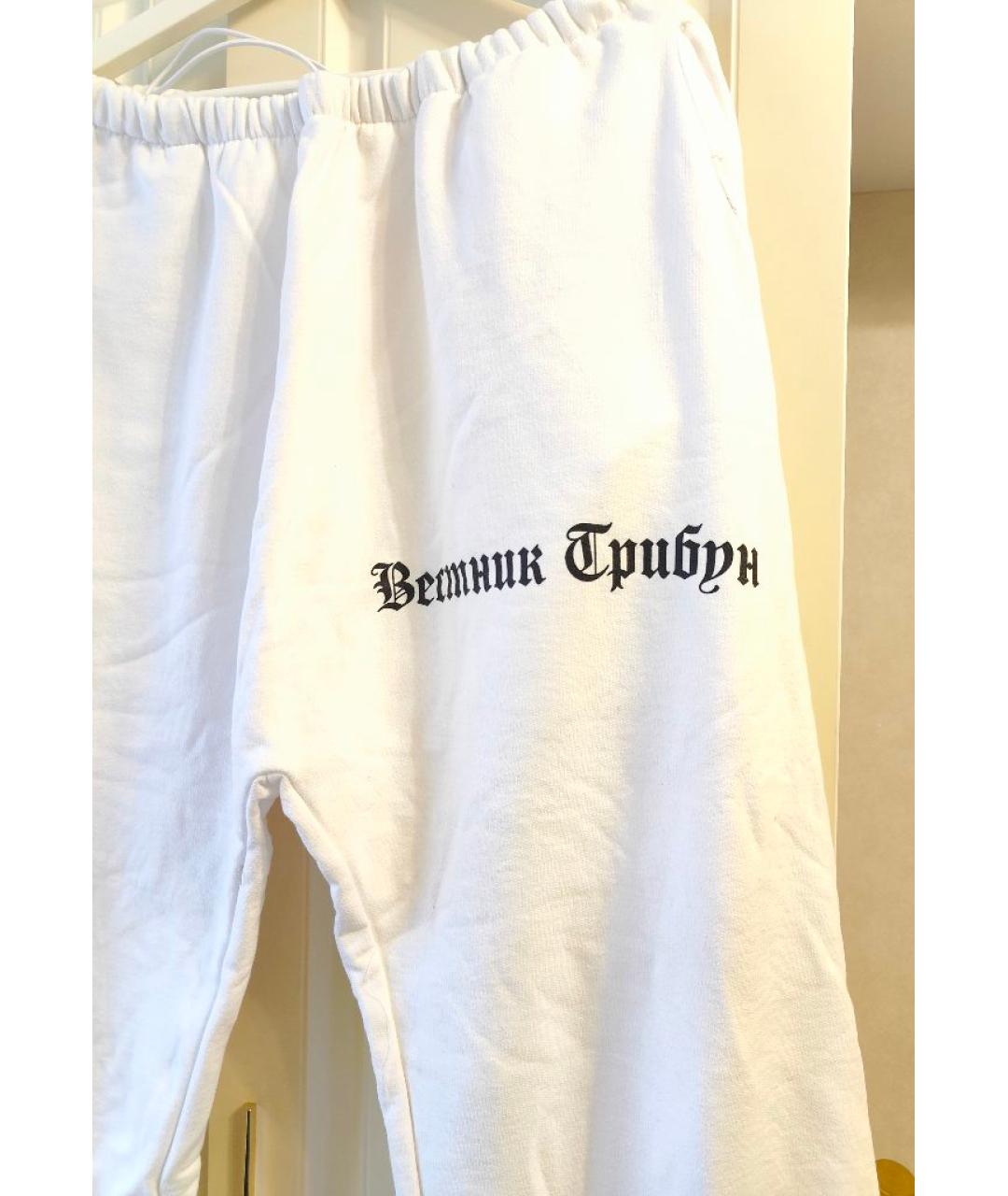 YEEZY Белые хлопковые повседневные брюки, фото 3