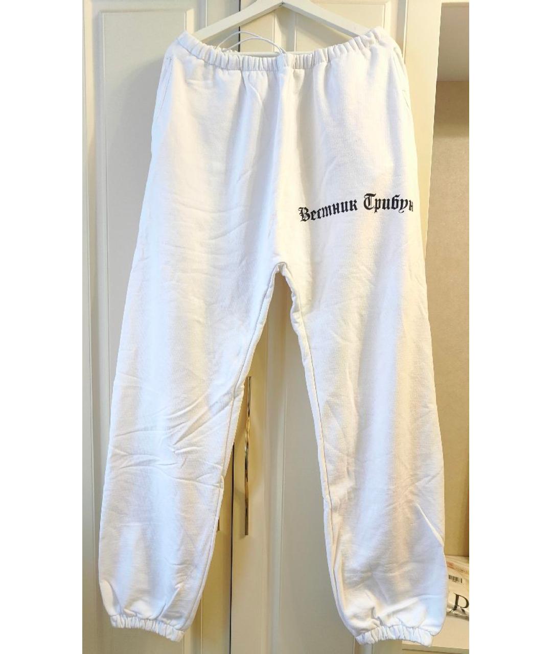 YEEZY Белые хлопковые повседневные брюки, фото 2