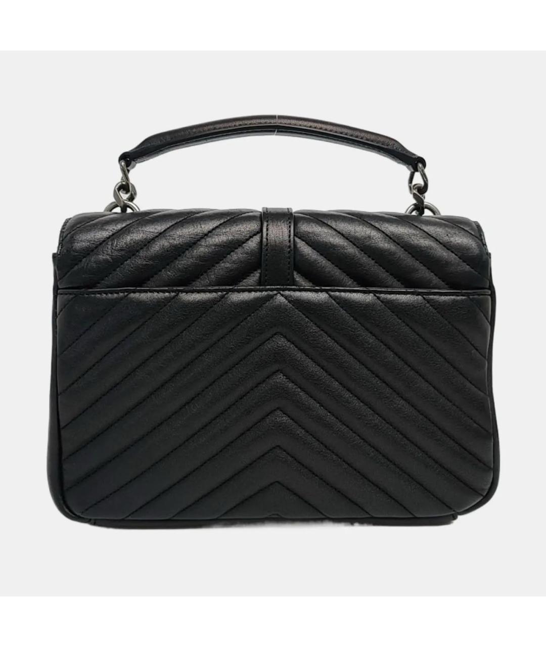 SAINT LAURENT Черная кожаная сумка через плечо, фото 4