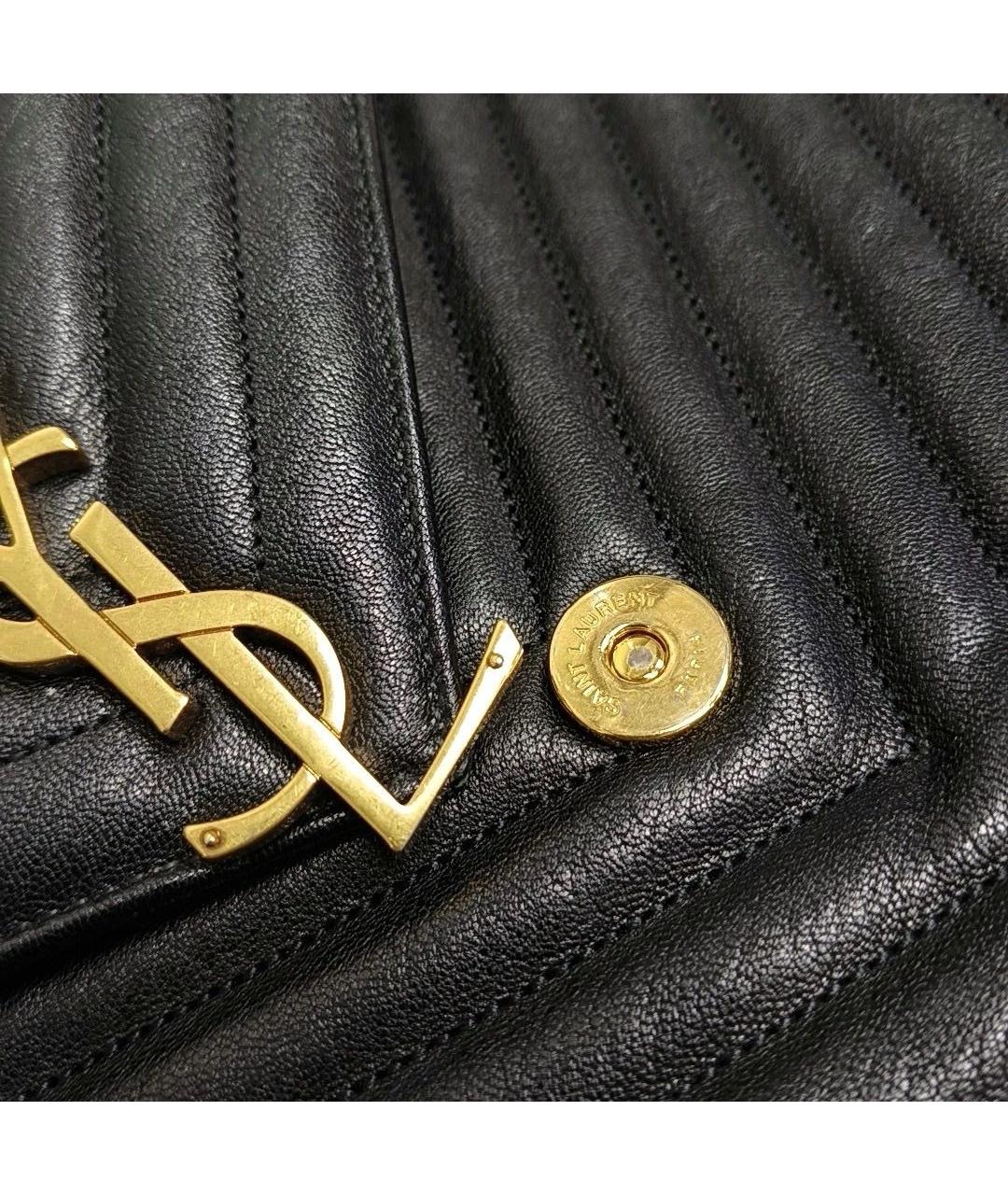 SAINT LAURENT Черная кожаная сумка через плечо, фото 7