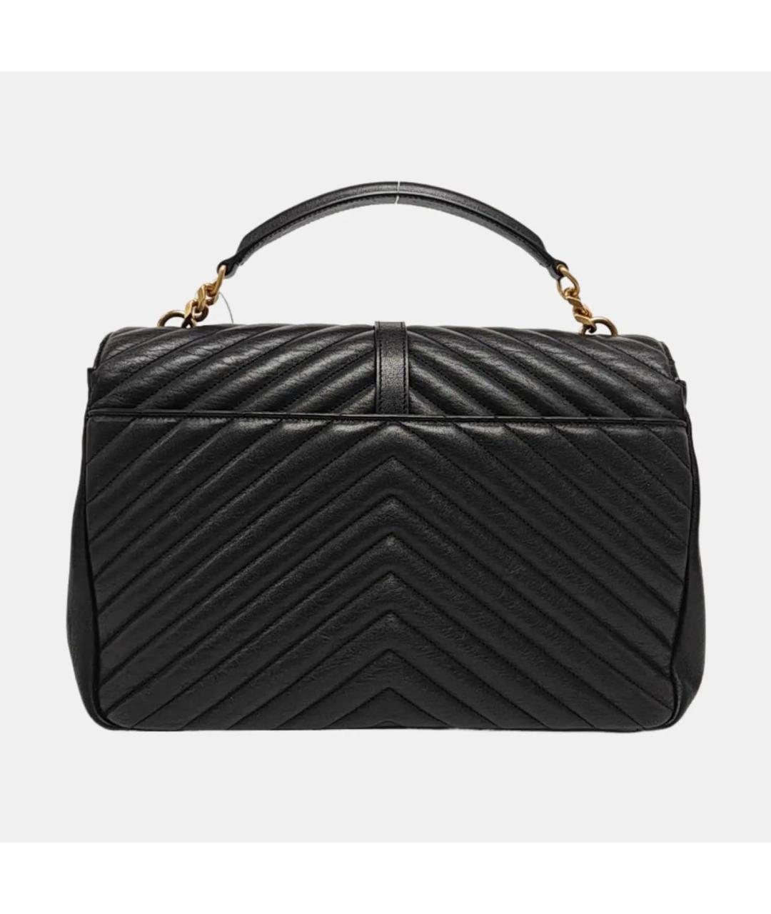 SAINT LAURENT Черная кожаная сумка через плечо, фото 3