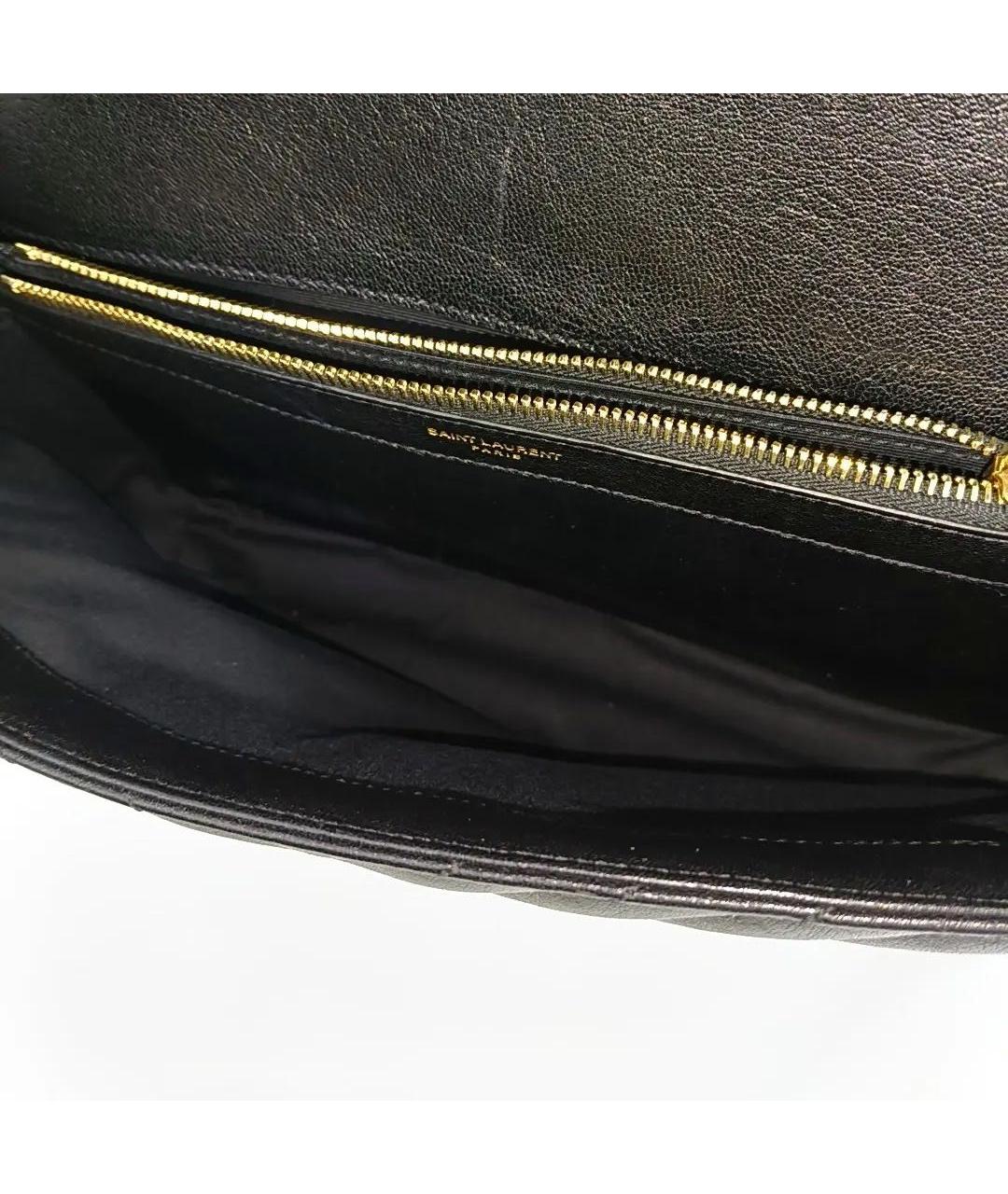 SAINT LAURENT Черная кожаная сумка через плечо, фото 4