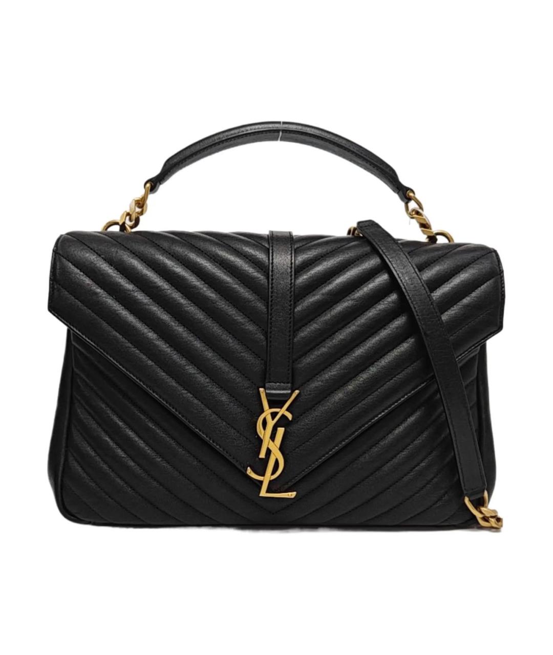 SAINT LAURENT Черная кожаная сумка через плечо, фото 9