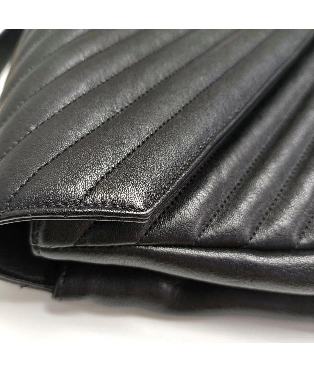 SAINT LAURENT Черная кожаная сумка через плечо, фото 5