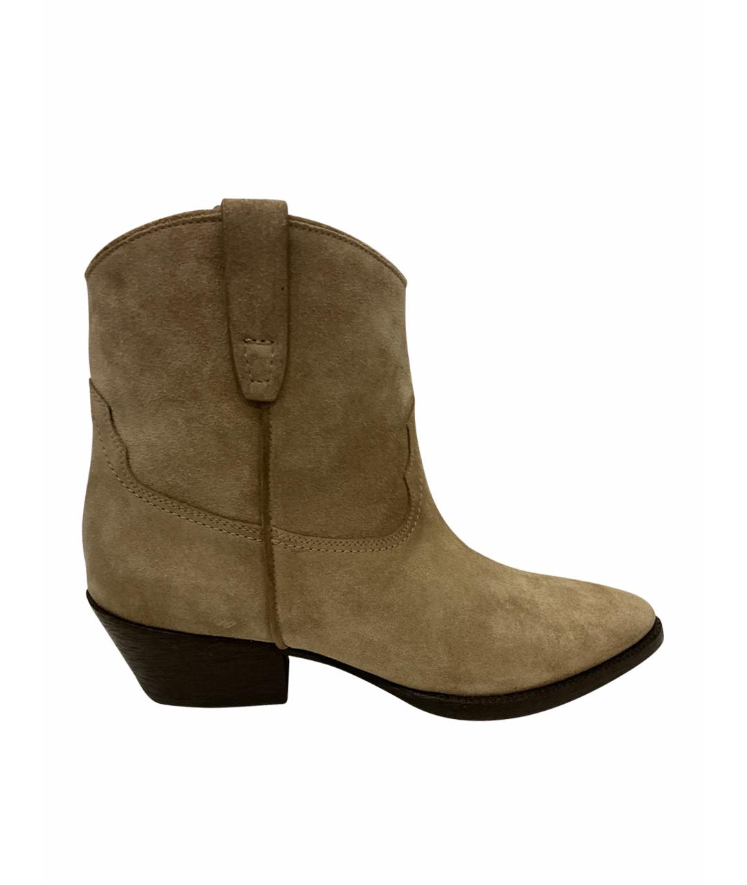 SAINT LAURENT Коричневые замшевые ботильоны, фото 1