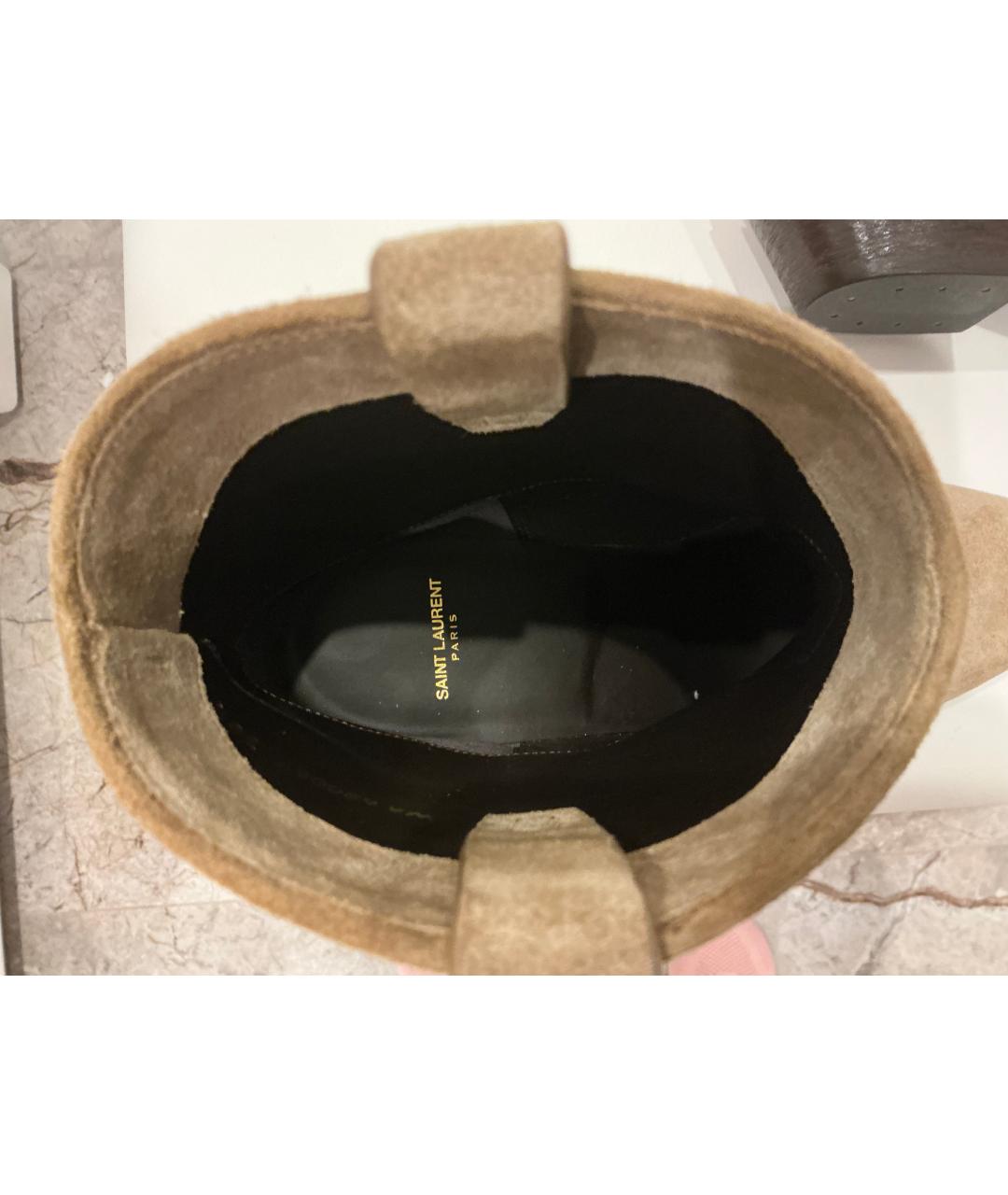 SAINT LAURENT Коричневые замшевые ботильоны, фото 4