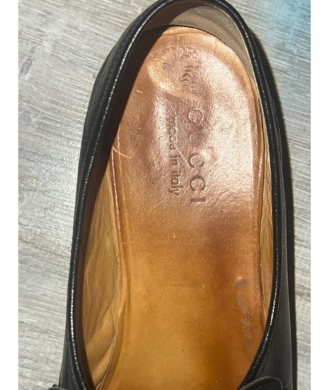 GUCCI Черные кожаные лоферы, фото 6