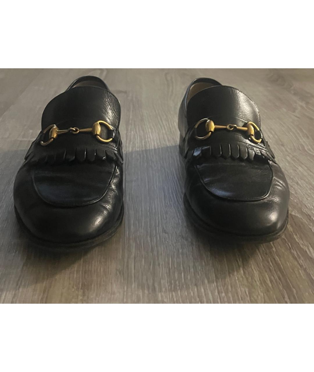 GUCCI Черные кожаные лоферы, фото 2