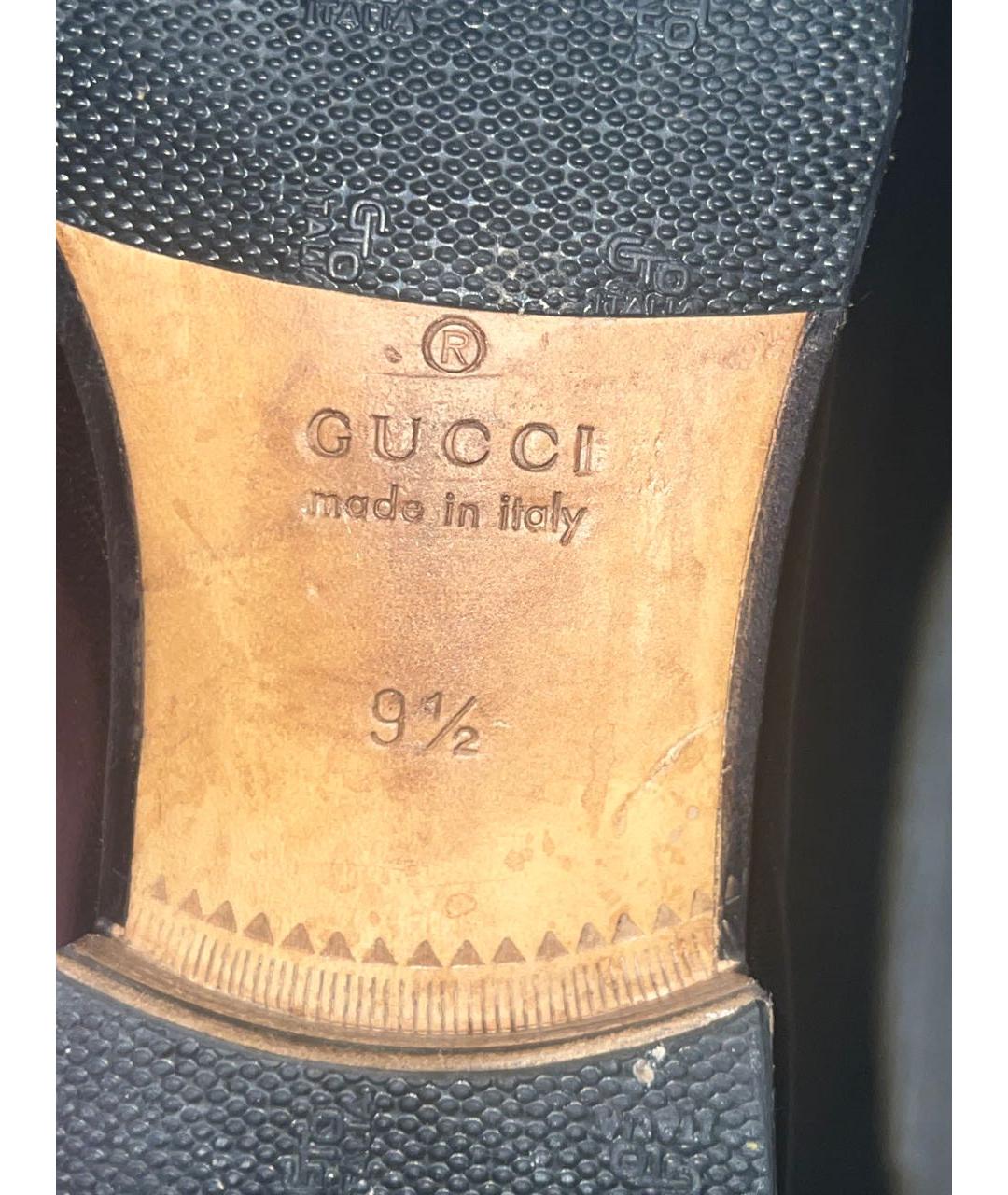 GUCCI Черные кожаные лоферы, фото 5