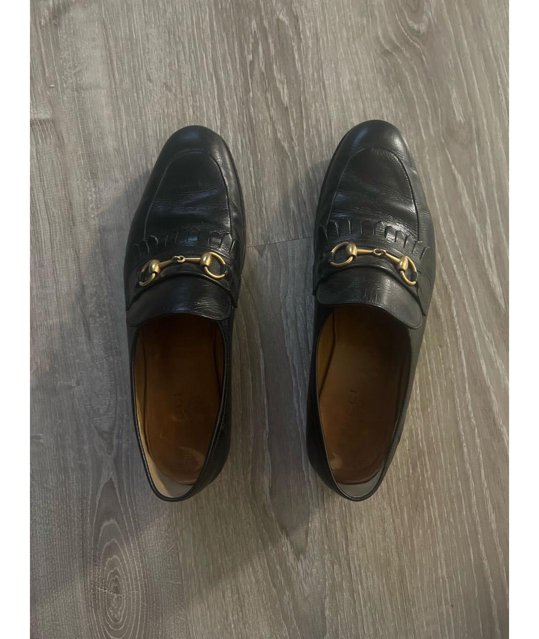 GUCCI Черные кожаные лоферы, фото 3
