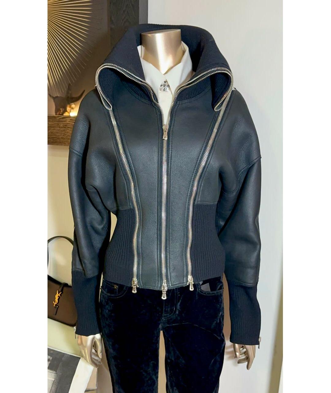 DOLCE&GABBANA Черная кожаная дубленка, фото 7