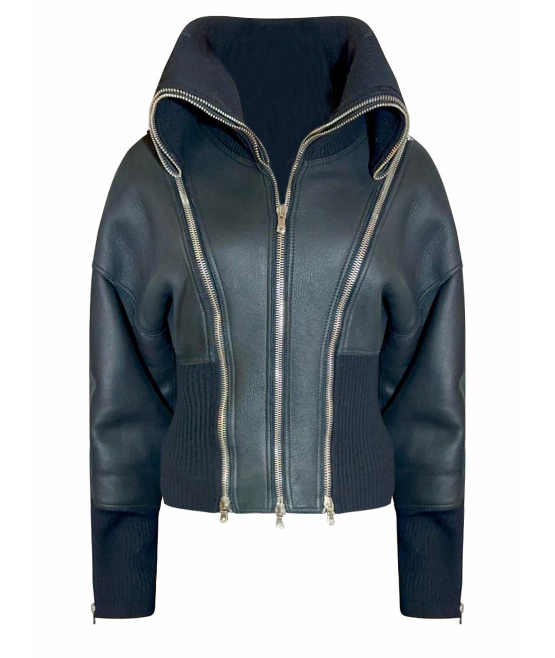 DOLCE&GABBANA Черная кожаная дубленка, фото 1