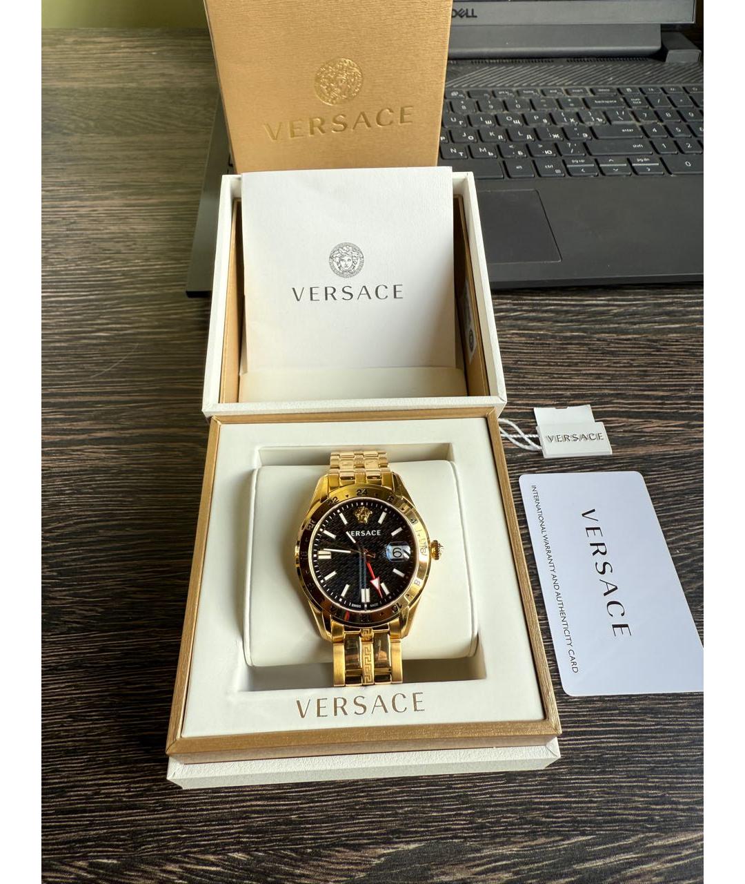 VERSACE Золотые стальные часы, фото 7