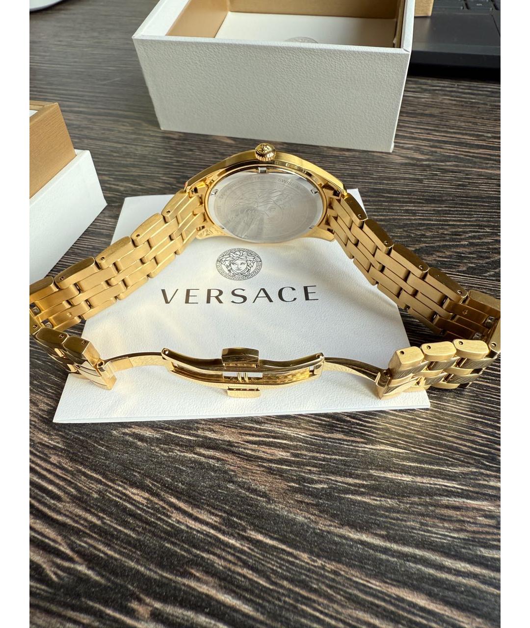 VERSACE Золотые стальные часы, фото 4