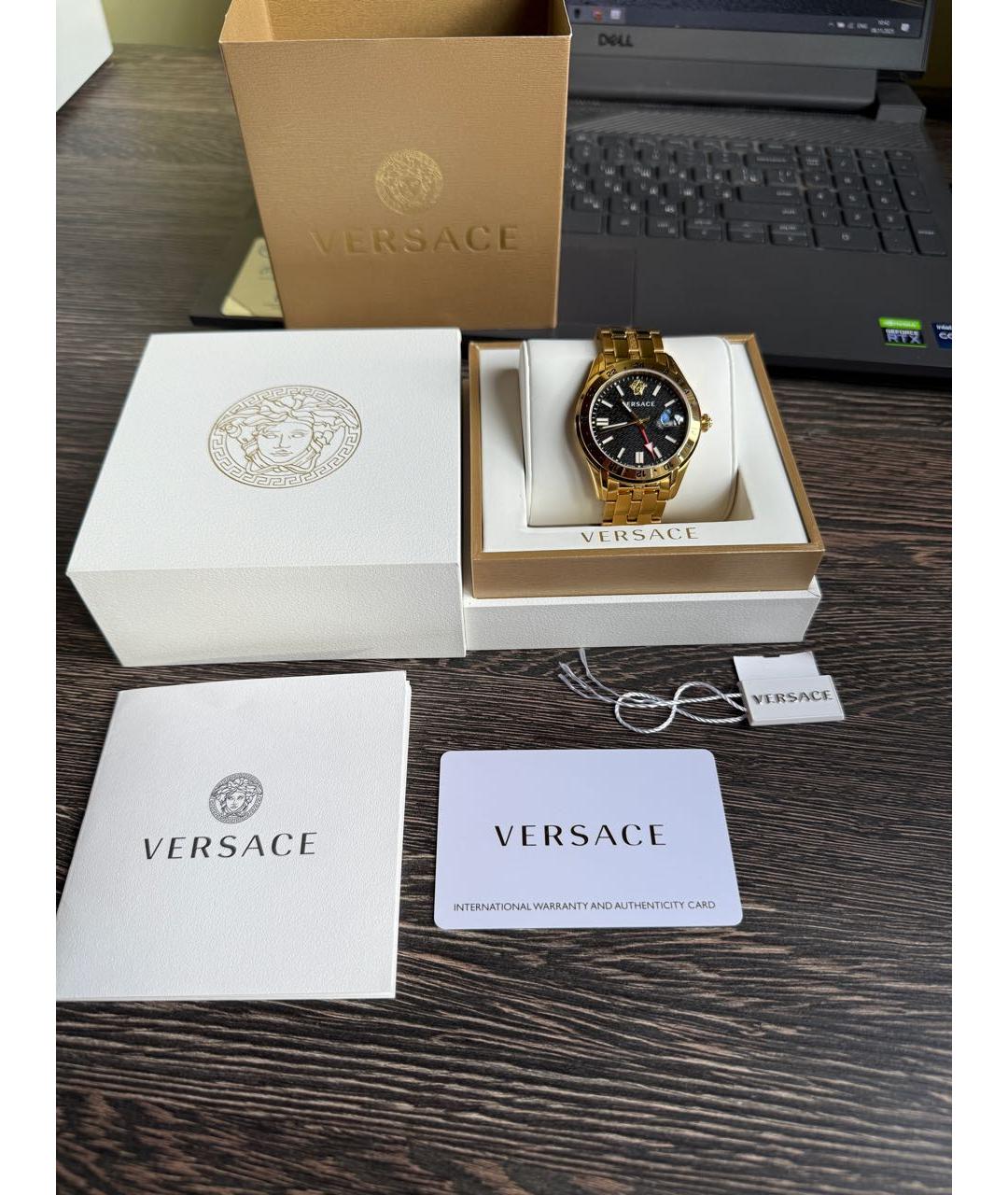 VERSACE Золотые стальные часы, фото 5