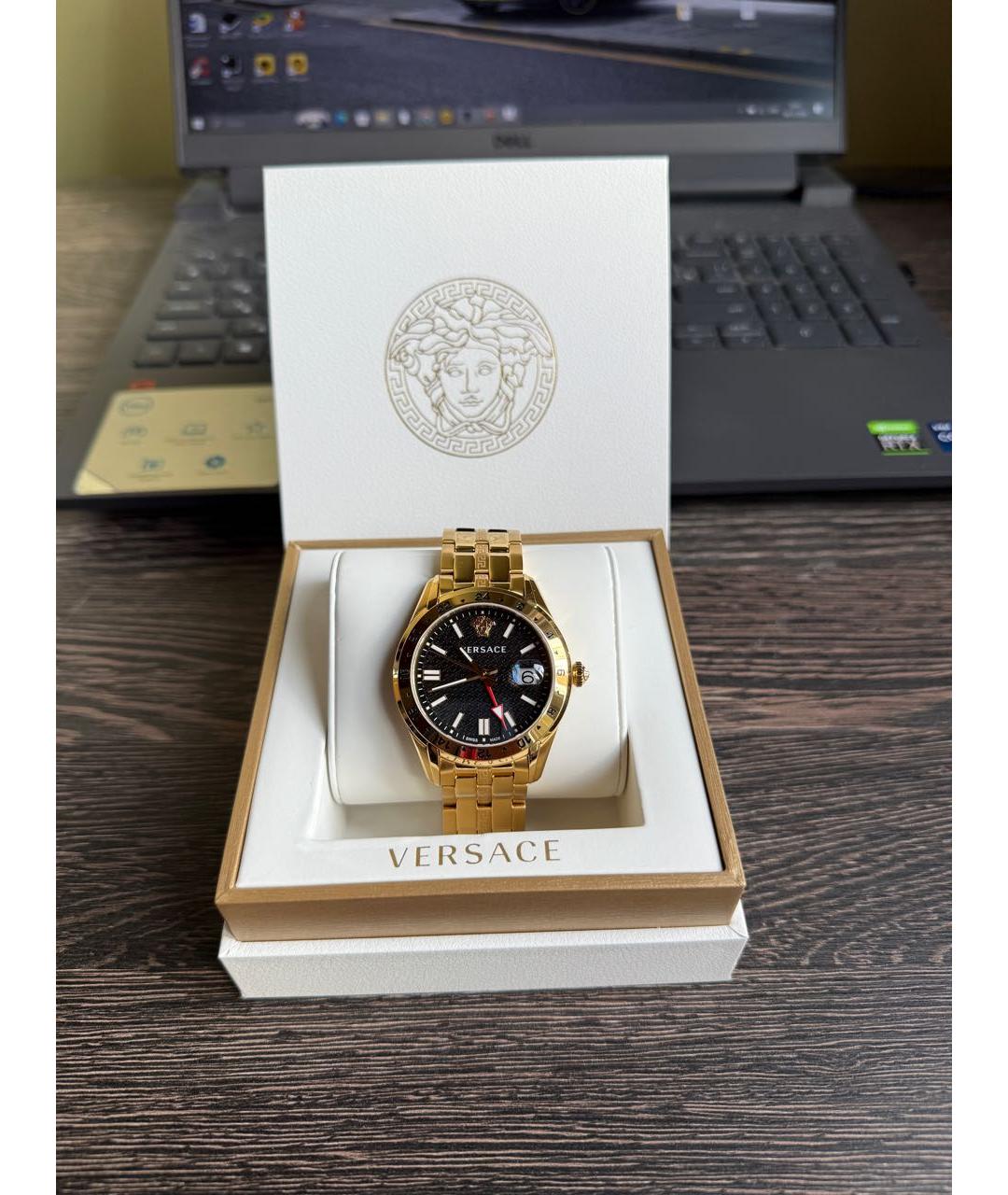 VERSACE Золотые стальные часы, фото 2