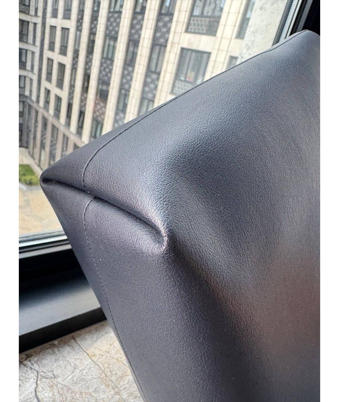 SAINT LAURENT Темно-синяя кожаная сумка тоут, фото 6