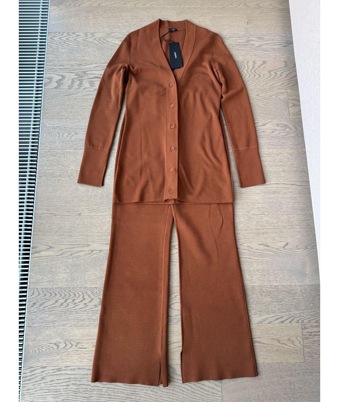 JOSEPH Коричневый шелковый костюм с брюками, фото 6