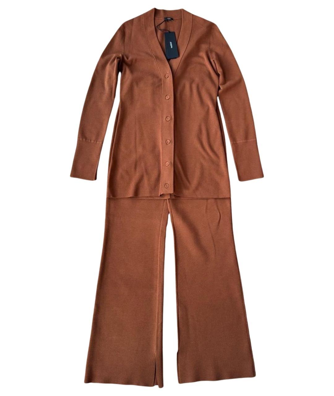 JOSEPH Коричневый шелковый костюм с брюками, фото 1