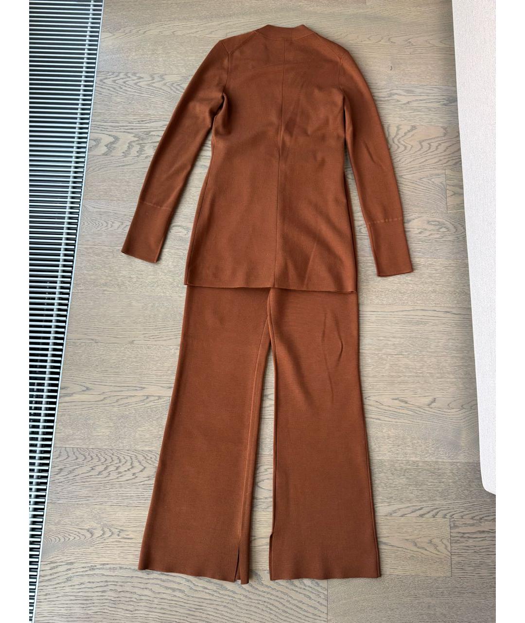 JOSEPH Коричневый шелковый костюм с брюками, фото 2