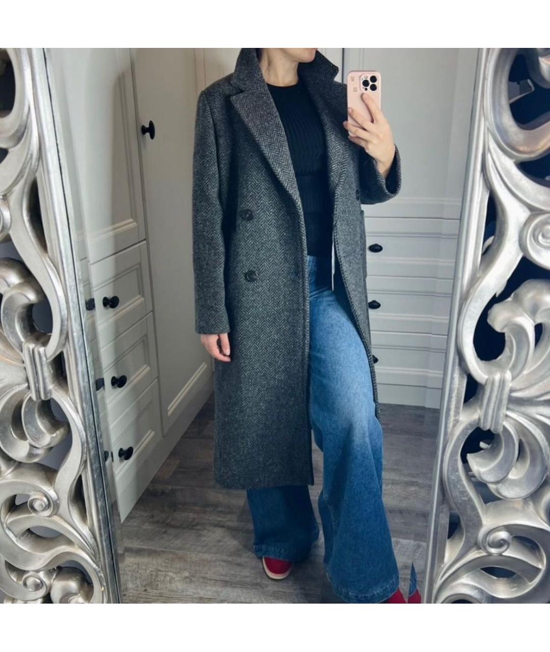 WEEKEND MAX MARA Серое шерстяное пальто, фото 8