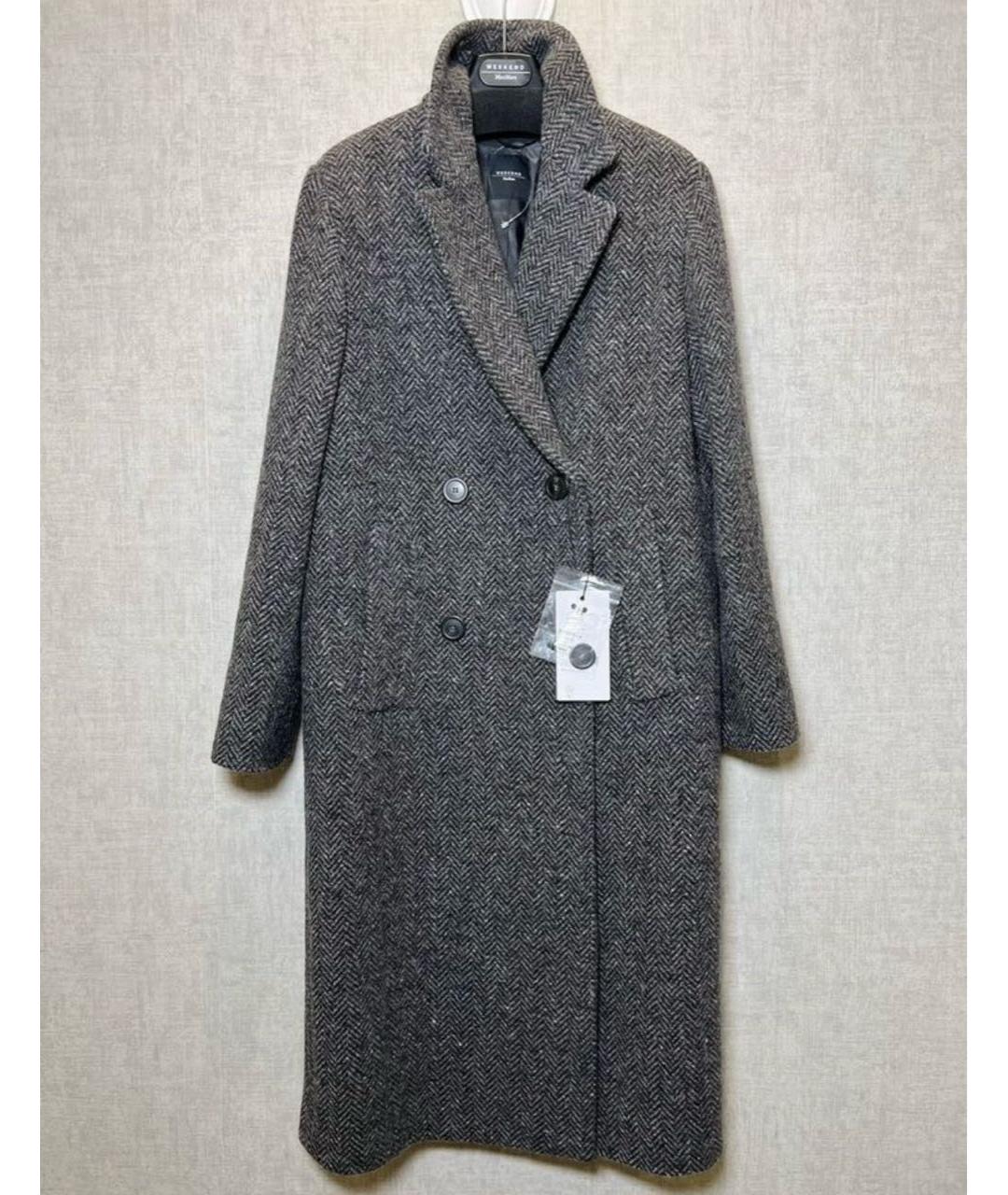 WEEKEND MAX MARA Серое шерстяное пальто, фото 9