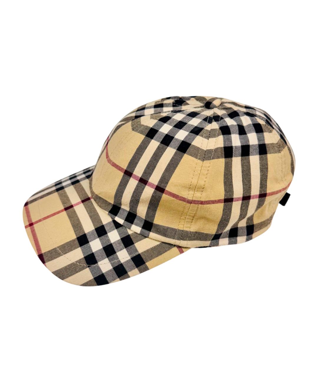 BURBERRY Бежевая хлопковая кепка/бейсболка, фото 1
