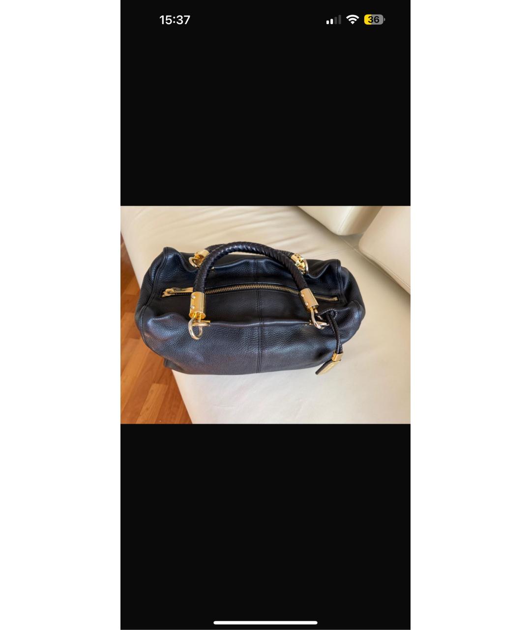 MICHAEL KORS Черная кожаная сумка с короткими ручками, фото 2