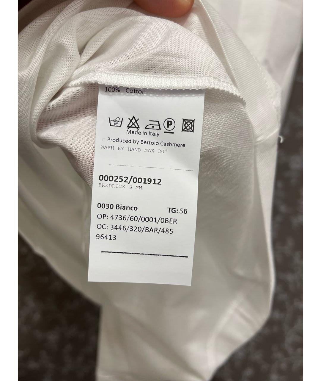 BRUNELLO CUCINELLI Белая хлопковая футболка, фото 8