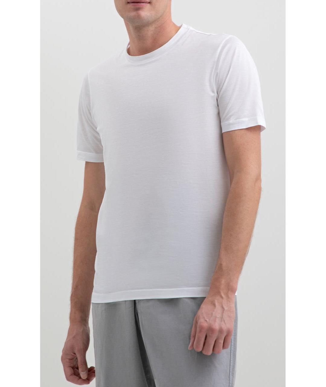 BRUNELLO CUCINELLI Белая хлопковая футболка, фото 3