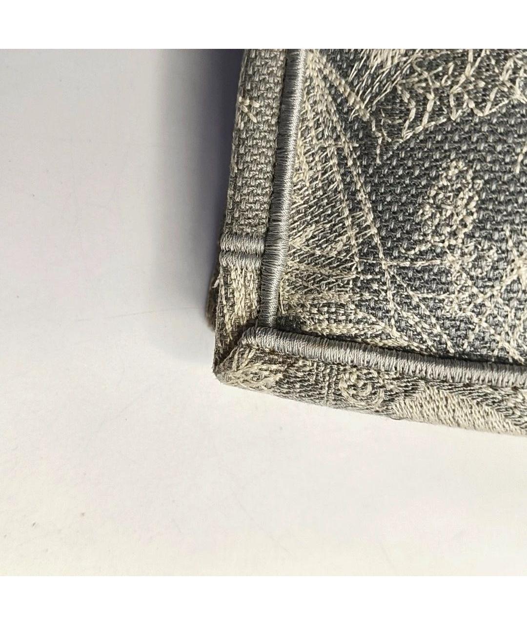 CHRISTIAN DIOR Серая жаккардовая сумка тоут, фото 6