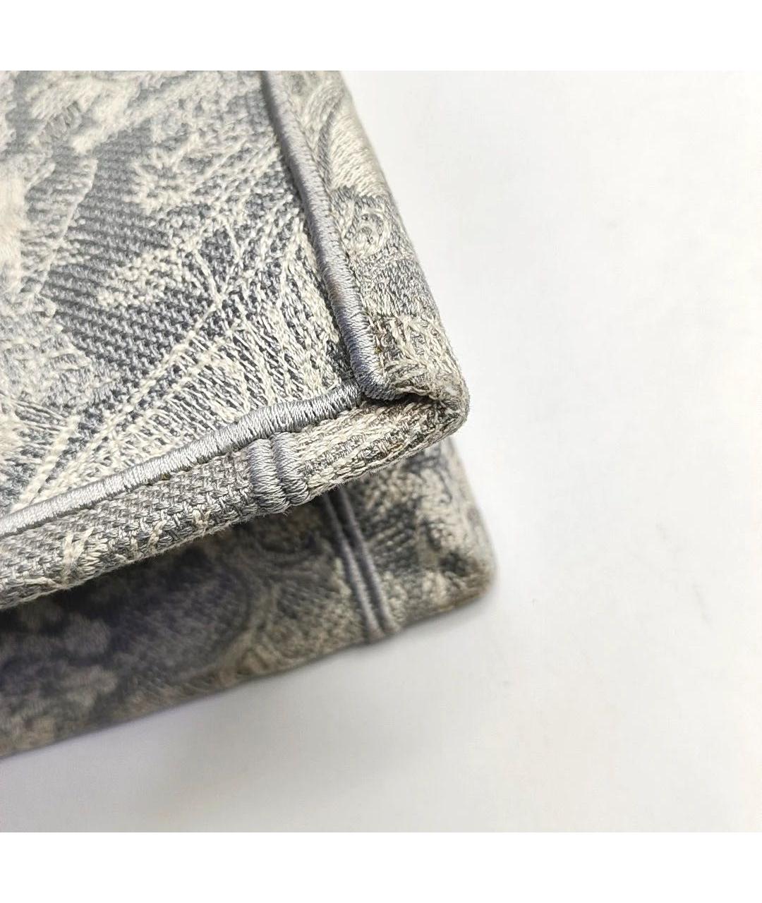 CHRISTIAN DIOR Серая жаккардовая сумка тоут, фото 7