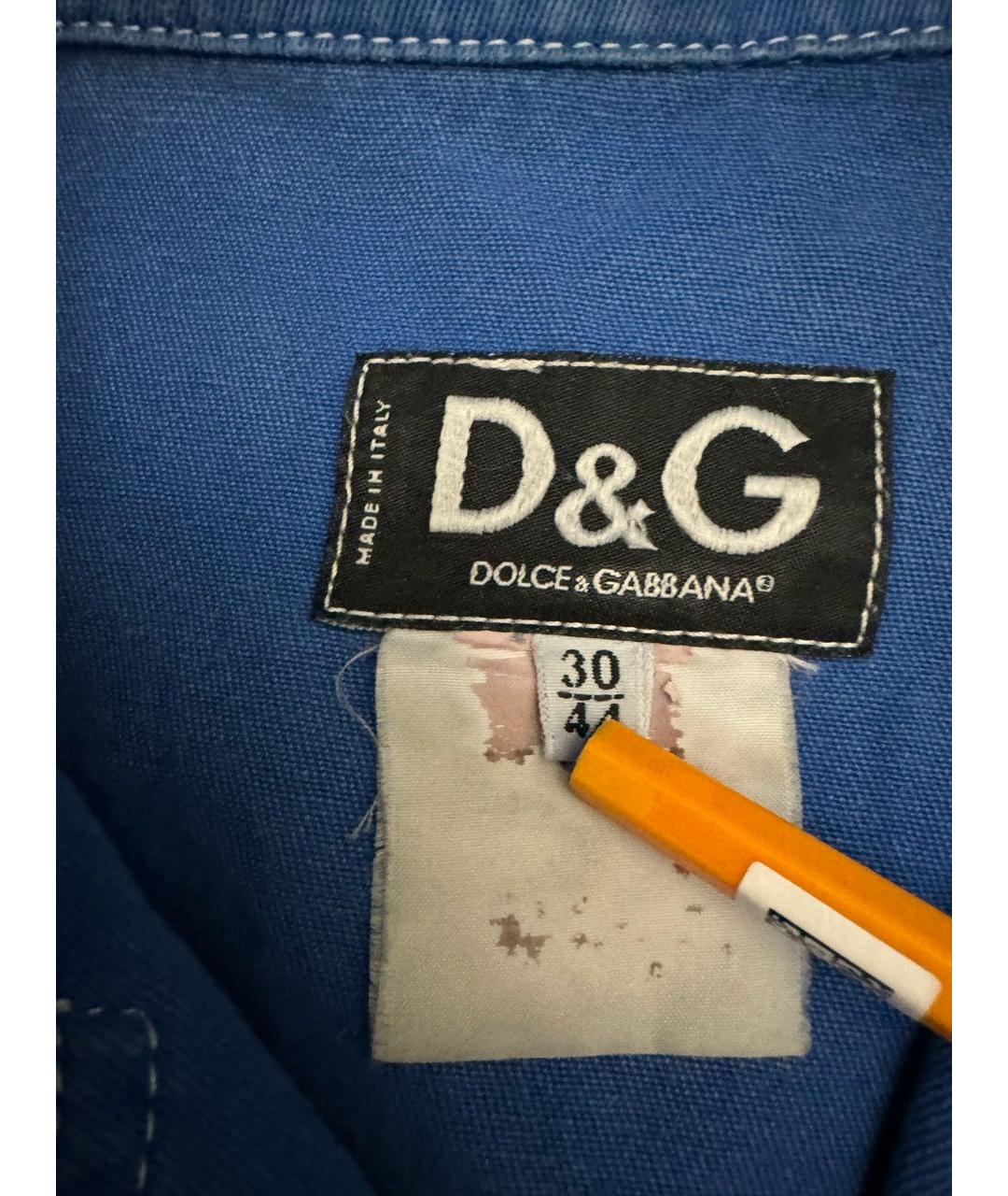 DOLCE&GABBANA Синий хлопковый жакет/пиджак, фото 3