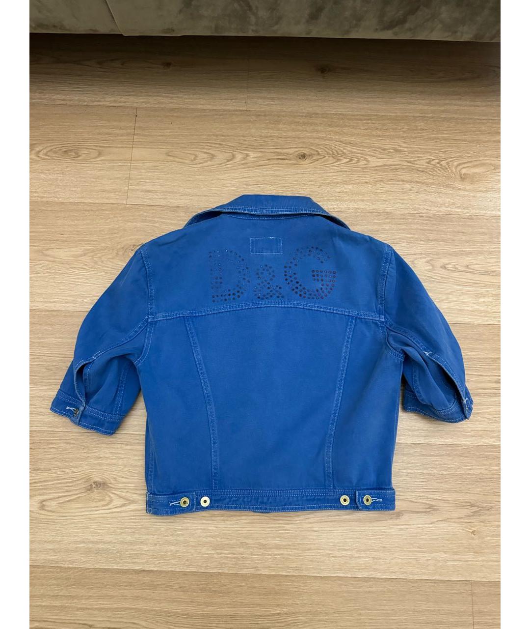 DOLCE&GABBANA Синий хлопковый жакет/пиджак, фото 6