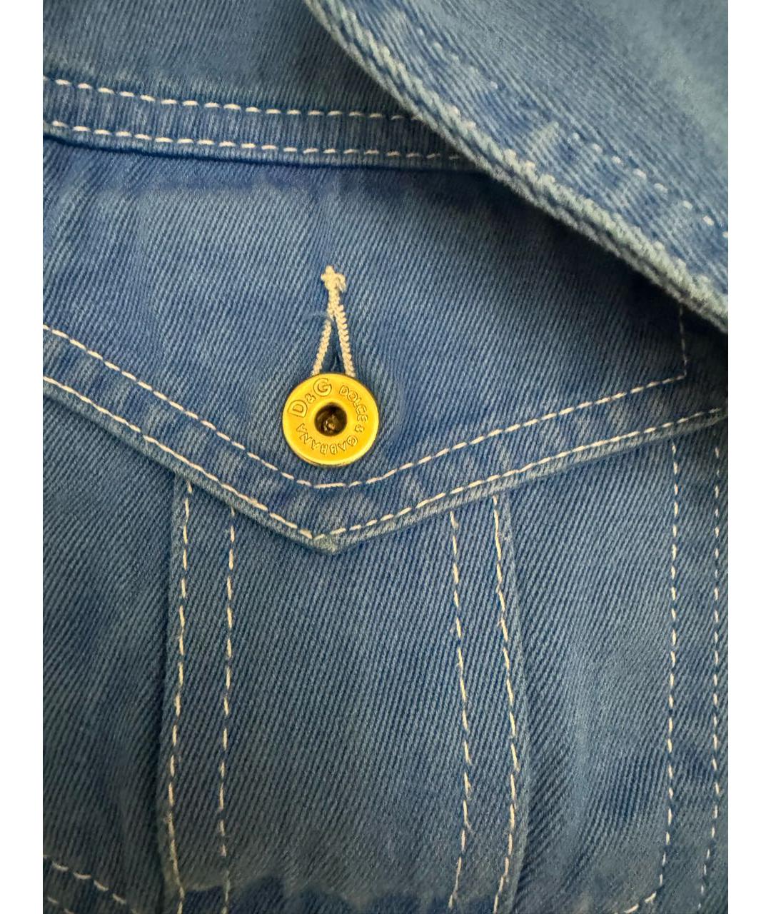 DOLCE&GABBANA Синий хлопковый жакет/пиджак, фото 4