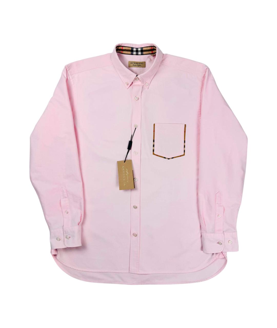 BURBERRY Розовая хлопковая классическая рубашка, фото 1
