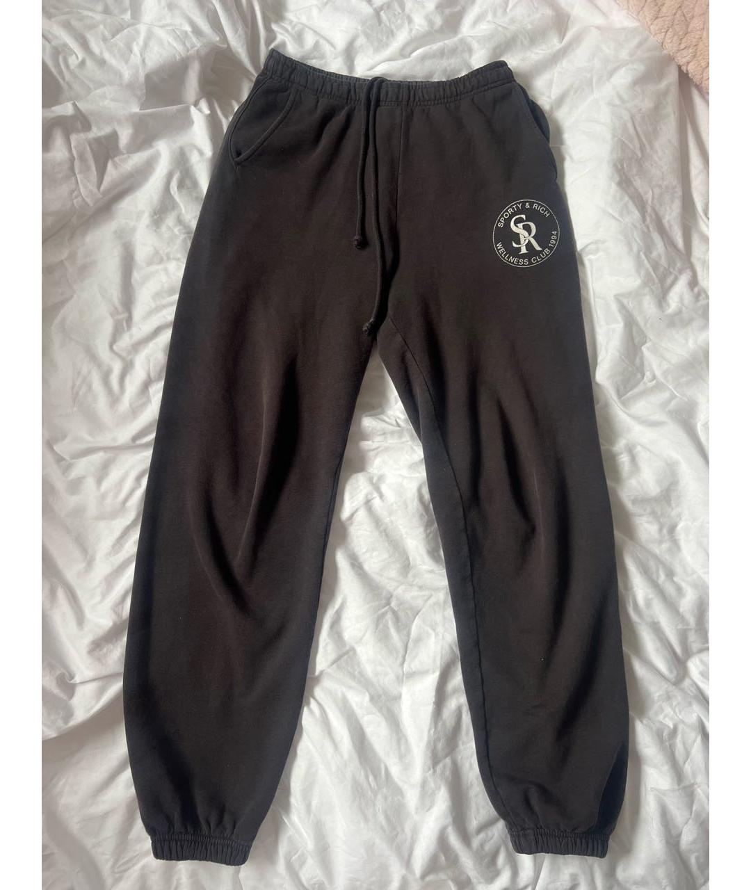 SPORTY AND RICH Антрацитовые хлопковые спортивные брюки и шорты, фото 7