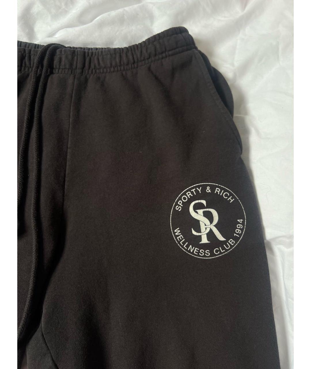 SPORTY AND RICH Антрацитовые хлопковые спортивные брюки и шорты, фото 3