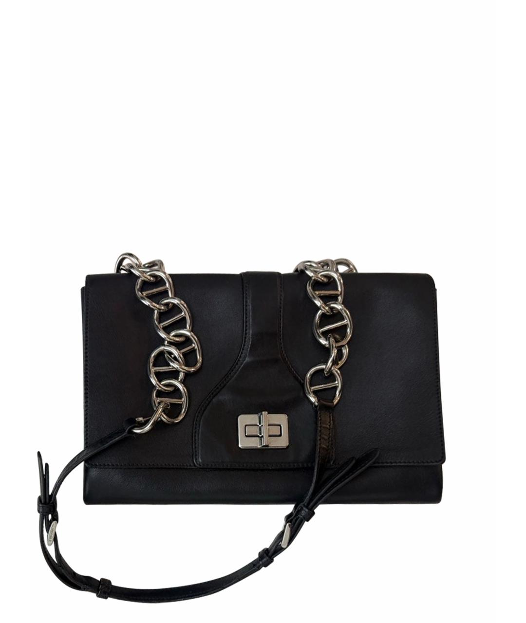 PRADA Черная кожаная сумка через плечо, фото 1