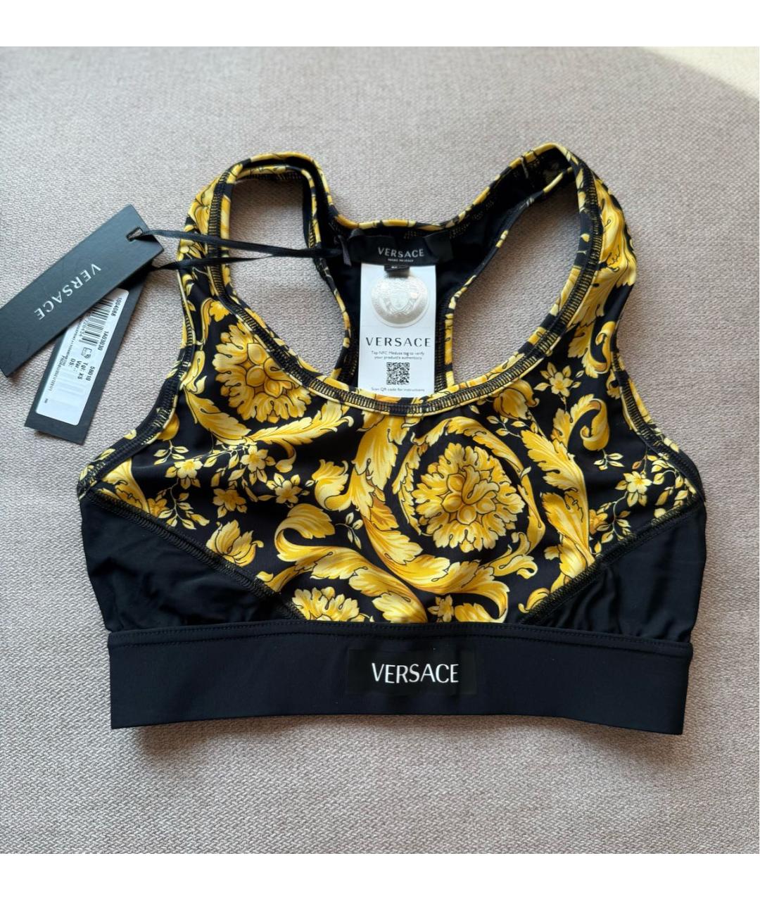 VERSACE Черная полиэстеровая майка, фото 6