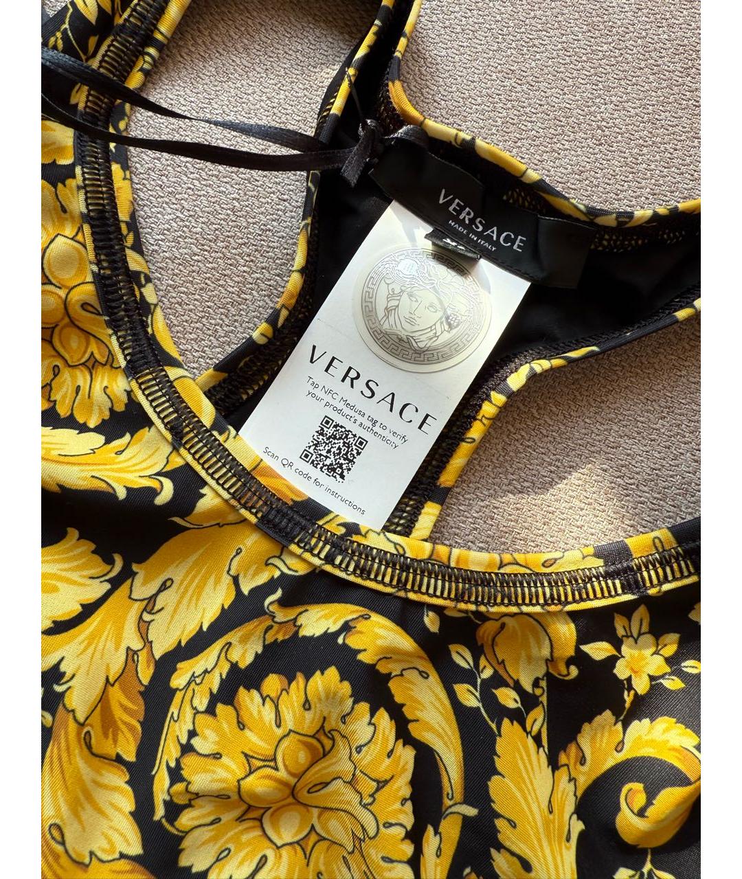 VERSACE Черная полиэстеровая майка, фото 2