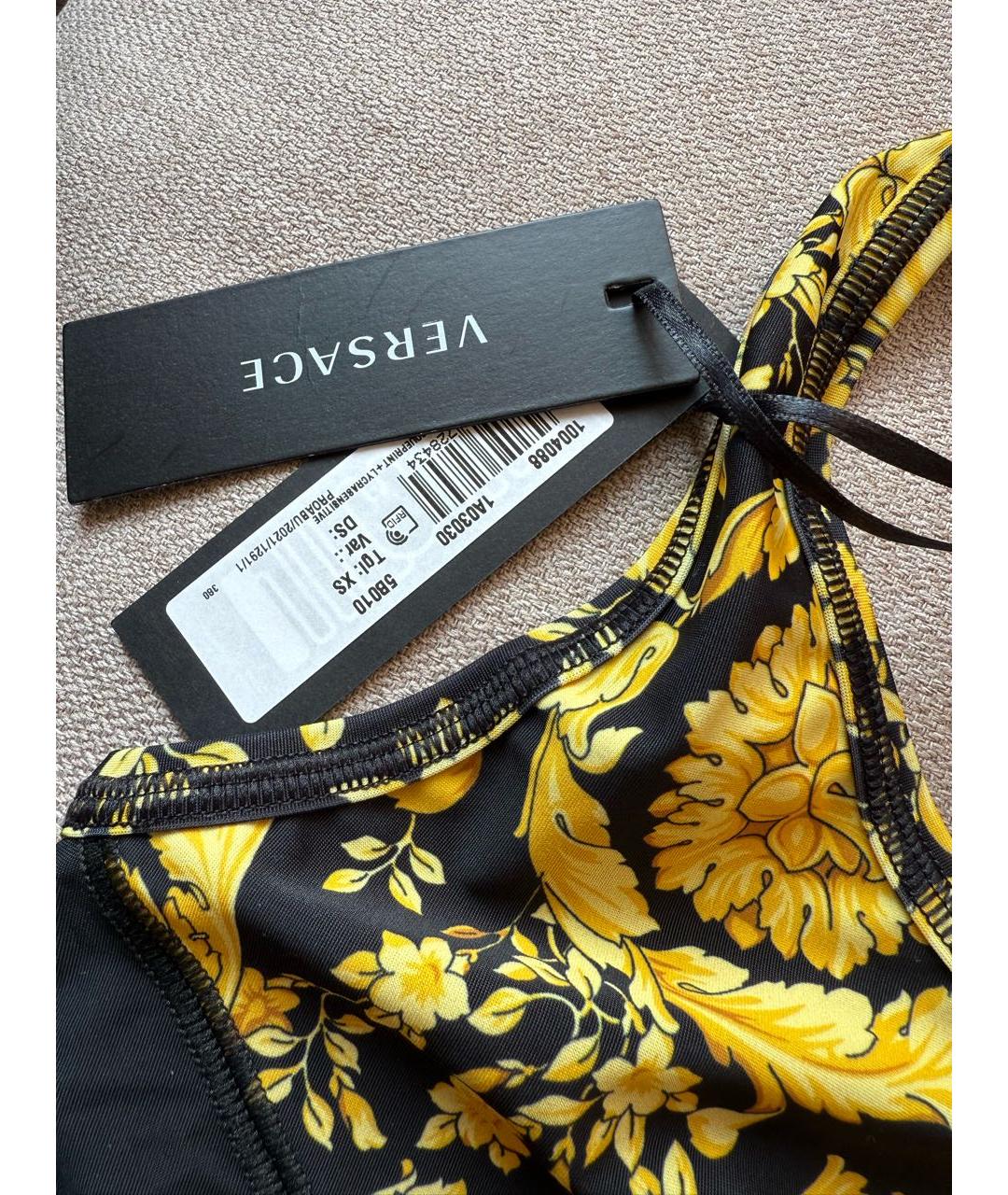 VERSACE Черная полиэстеровая майка, фото 3